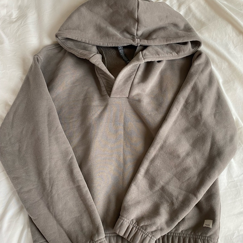 Vuori Taupe Fleece-Lined Hoodie